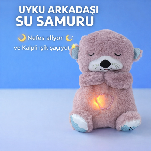 Uyku Arkadaşı Su Samuru – Kalpli Işıklı Peluş Oyuncak